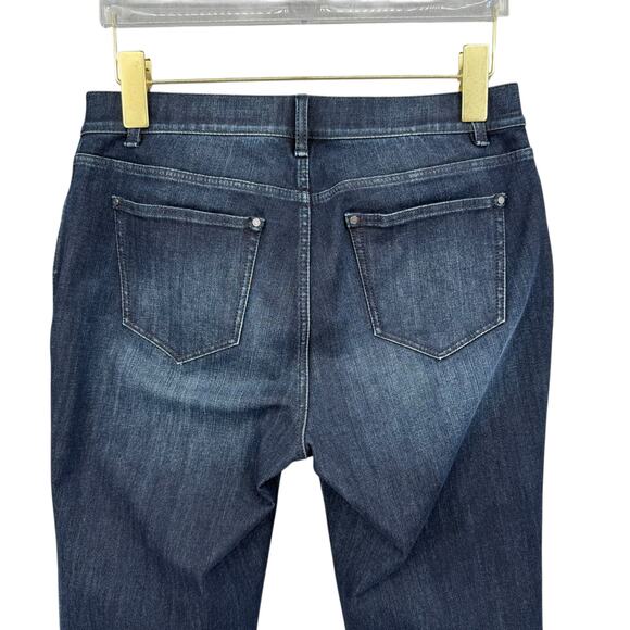 Lafayette 148 New York Mercer Dark Wash Stretch Denim Mid Rise Skinny Jeans - Picture 4 of 7